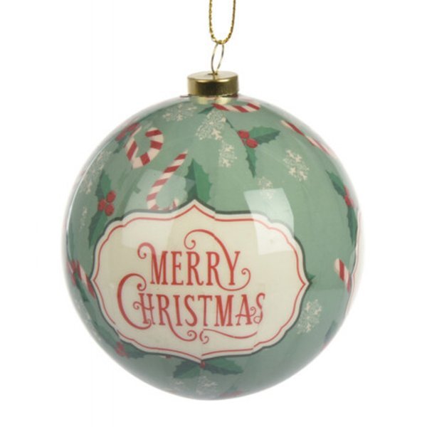 Χριστουγεννιάτικη Μπάλα με Ευχή "Merry Christmas" (8cm)